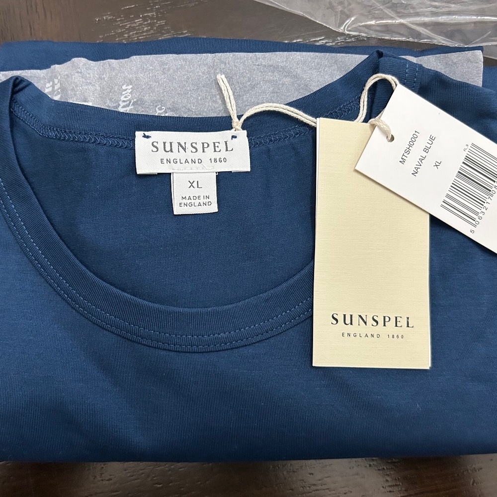 Sunspel shirt naval blue NWT
